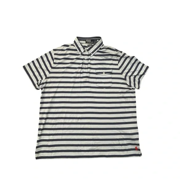 Polo Ralph Lauren Men's Custom Slim Fit Navy Striped Shirt XL Red Pony - Picture 2 of 8